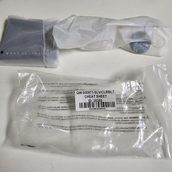 Quay Australia Cheat Sheet Large Square Blue Light Lens Screen Glasses Silver - Picture 7 of 8